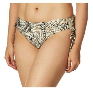 Calvin Klein Women's Standard Side Shirred SnakeSkin Bikini Swimsuit Bottom XXL